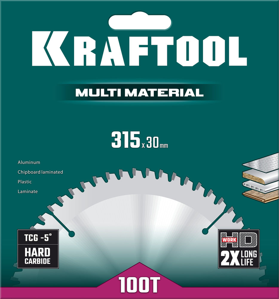 Пильный диск по алюминию Multi Material, 315 х 30 мм, 96Т KRAFTOOL 36953-315-30