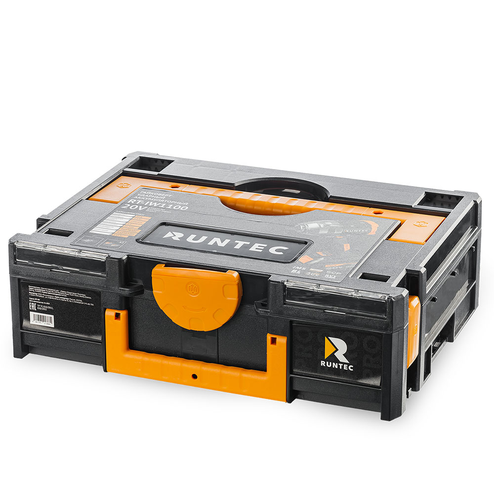 Гайковерт ударный аккумуляторный PRO 1/2, 20В, 2*4Ач, 1100Нм RUNTEC RT-IW1100