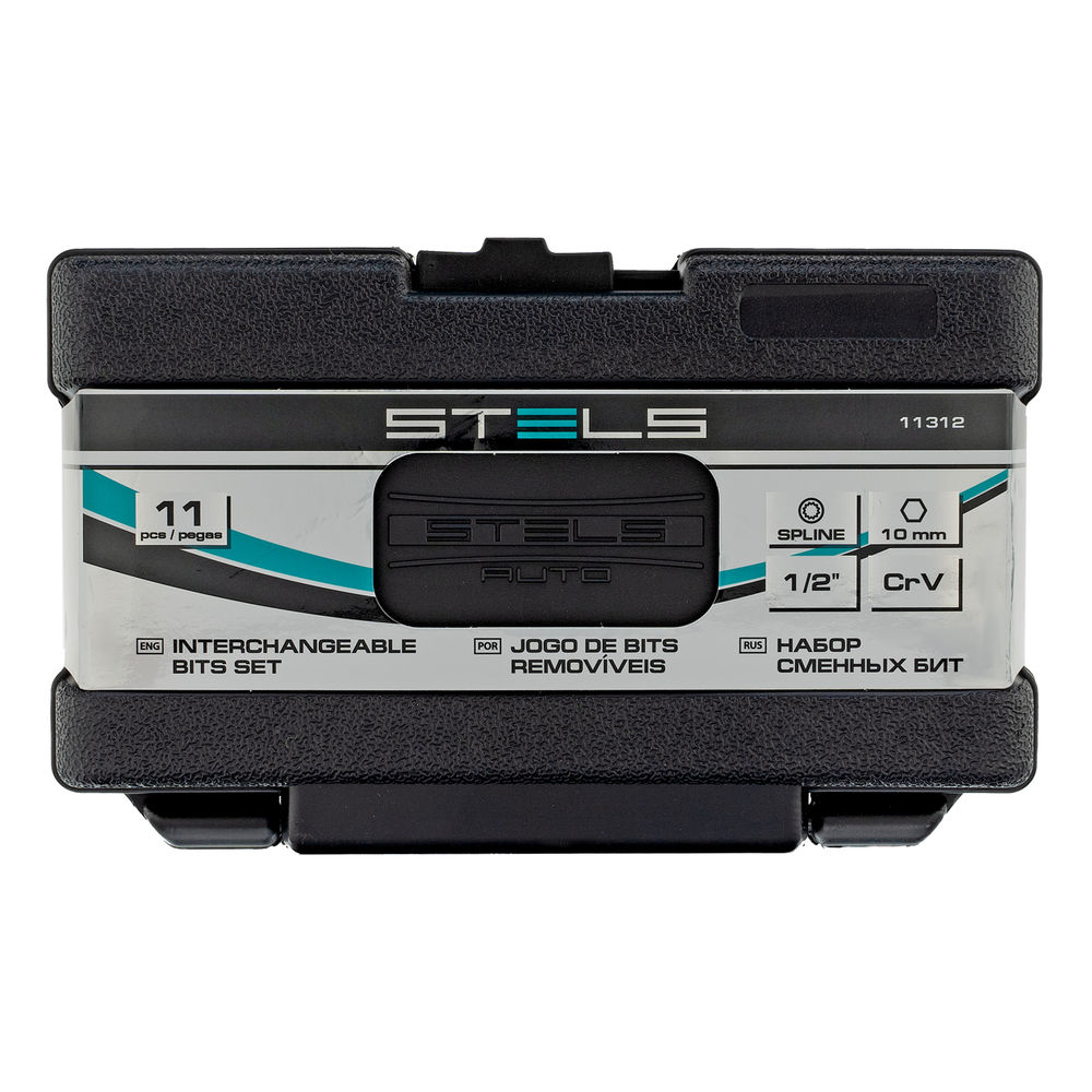 Набор бит SPLINE, шестигранный хвостовик 1/2, CrV, 10 мм, 11 предметов Stels (11312)