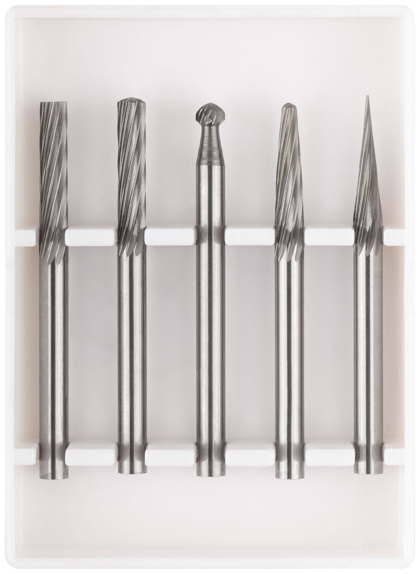 Шарошки карбидные Профи, штифт 3 мм (мини), набор 5 шт. (36601)