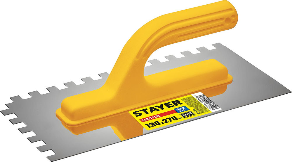 Гладилка штукатурная 130 х 270 мм, зуб 10 х 10 мм STAYER 08012-10