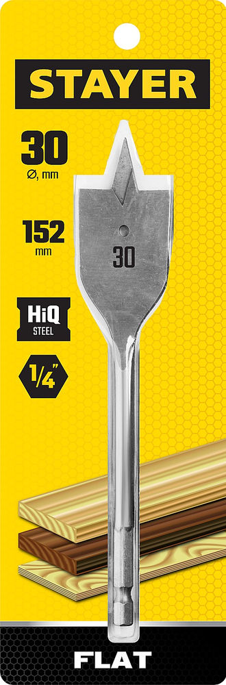 Сверло перовое по дереву Flat, 30 x 152 мм STAYER 2950-30_z01