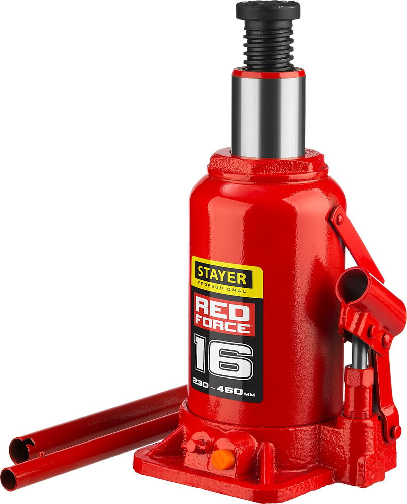Домкрат бутылочный гидравлический 16 т, 230 - 460 мм RED FORCE Professional STAYER 43160-16