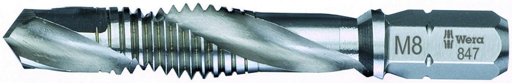 Бита-метчик комбинированный M 8 x 1.25 1/4 C6.3 HSS серия 847/1 Wera WE-104644