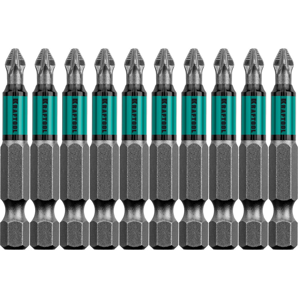 Биты Optimum PZ2, 50 мм, 10 шт KRAFTOOL 26124-2-50-10