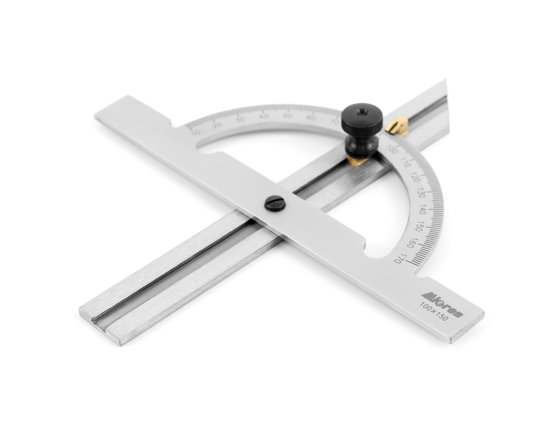 Угломер-транспортир мод. УТ 10-170° (100x150мм 1°) регулир.рейка (ГРСИ №93019-24) Мicron