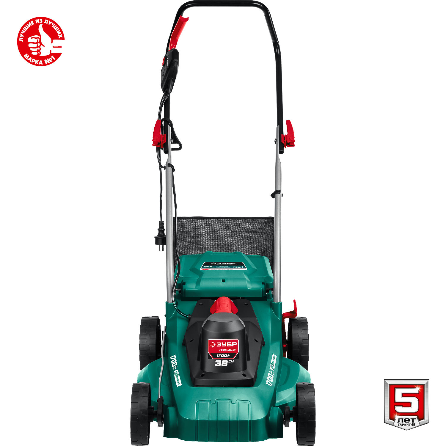 ЗУБР 1700 Вт, ш/с 38 см, сетевая газонокосилка (ГСЦ-38-1700)