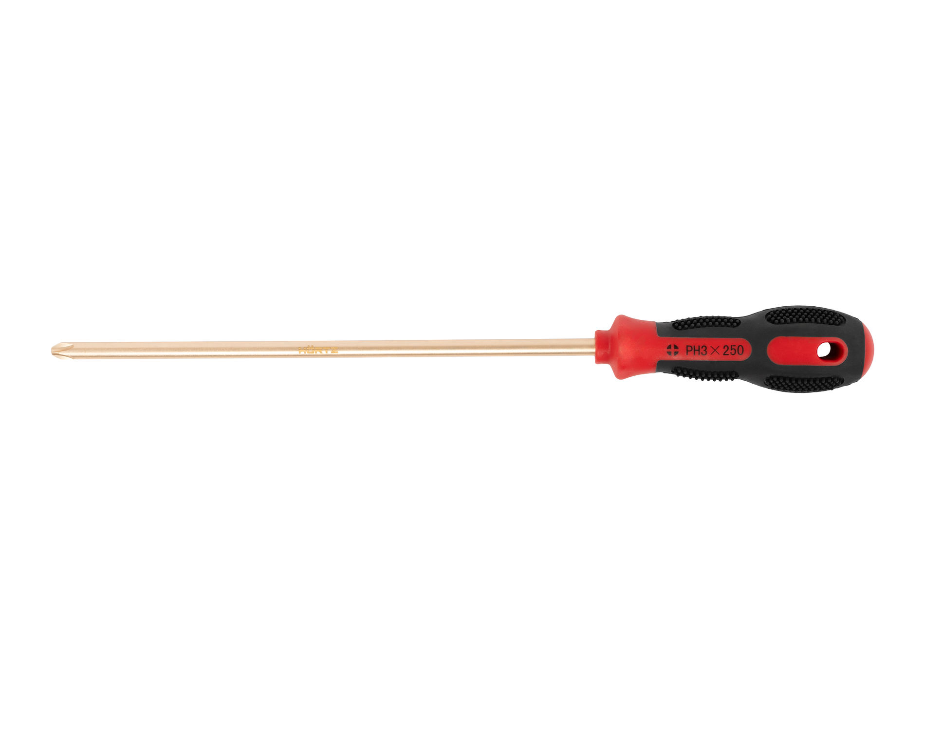 Отвертка крестовая PH 3х250 (общ.377мм) искробезопасный сплав BeCu 261-1014, HORTZ