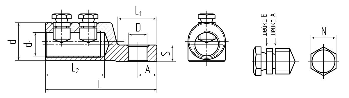 Наконечник болтовой 1НБ-70/120 (КВТ) (105210)