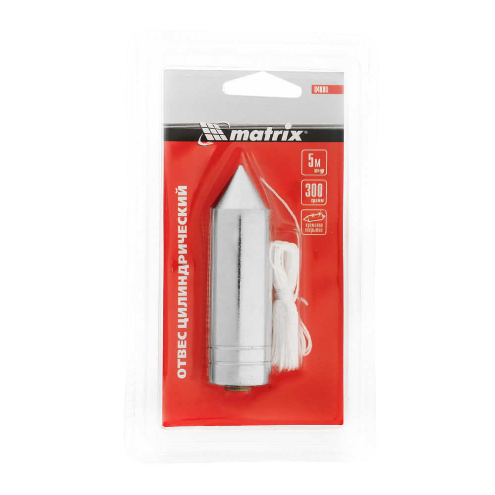 Отвес цилиндрический, 300 г, шнур 5 м Matrix (84888)