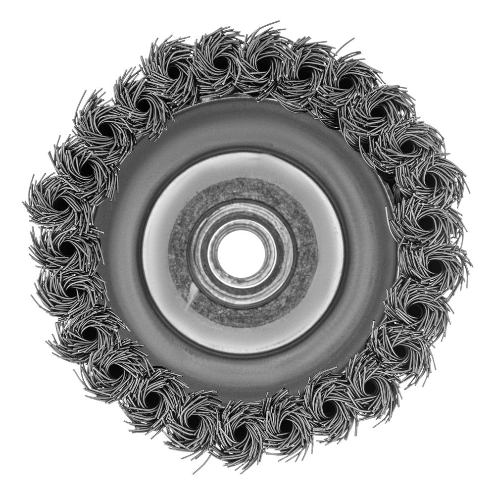 Щетка для УШМ Heavy Duty, 100 мм, М14, чашка, крученая проволока 0.5 мм Matrix (74672)