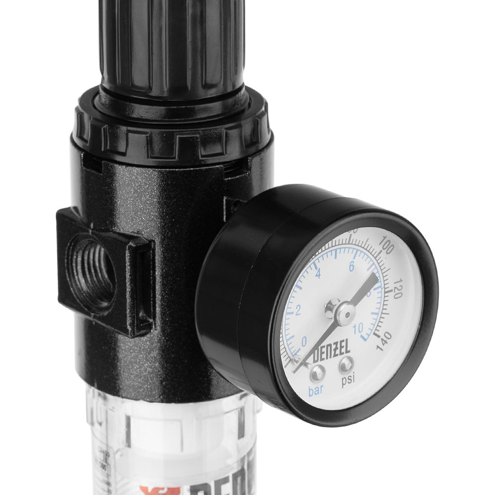 Фильтр-регулятор FR1500, 10 бар, 1500 л/мин, 1/4 Denzel (57459)