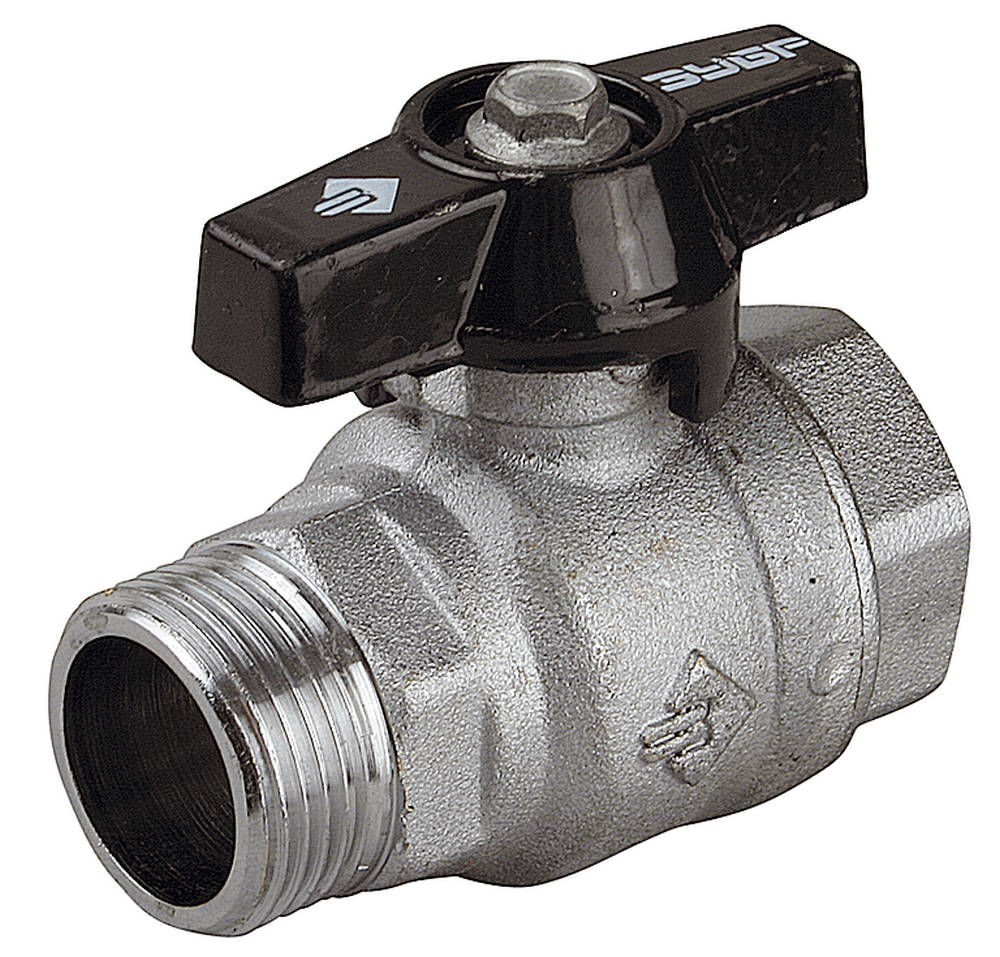 Шаровой кран d 3/4, ручка «бабочка» ЗУБР 4-51324-C-3/4