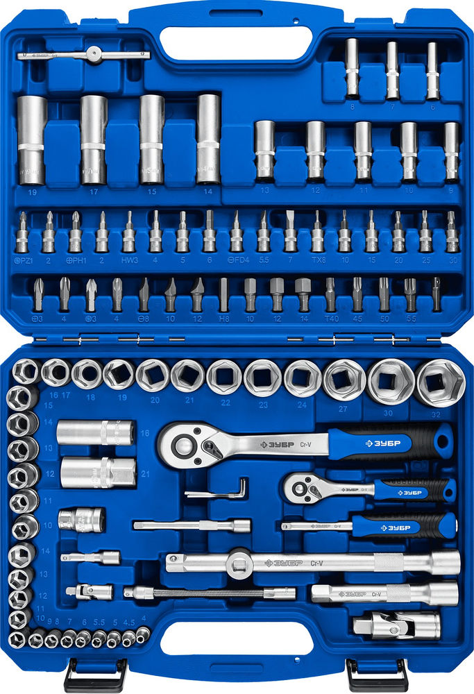 Универсальный набор инструмента 94 предм. А-94 (1/2 + 1/4) Профессионал ЗУБР 27635-H94
