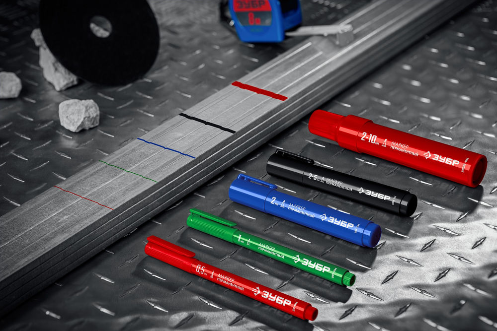 Перманентный маркер МП-100 синий, 1 мм ЗУБР 06320-7