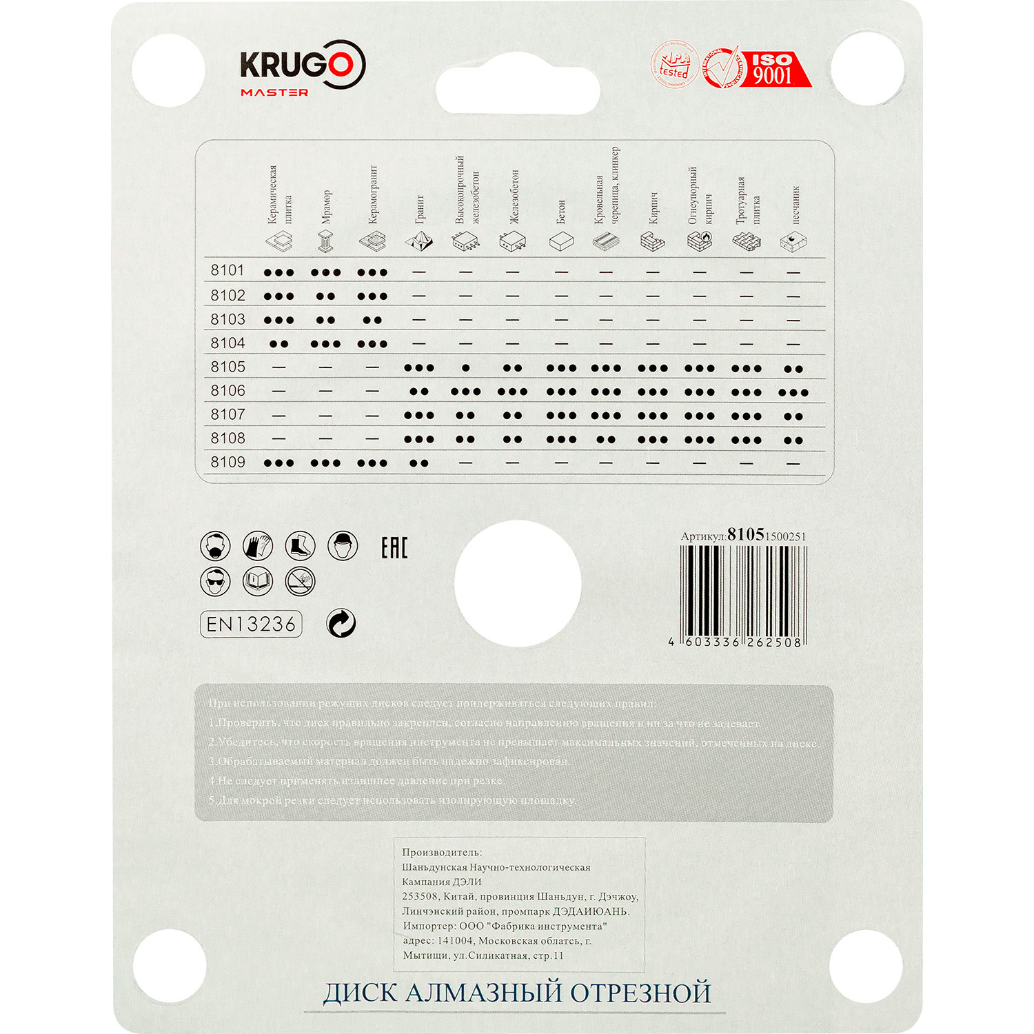 Диск алмазный сегментный по бетону PRO KRUGO MASTER 150х2,2х22,2х12 mm 81051500251