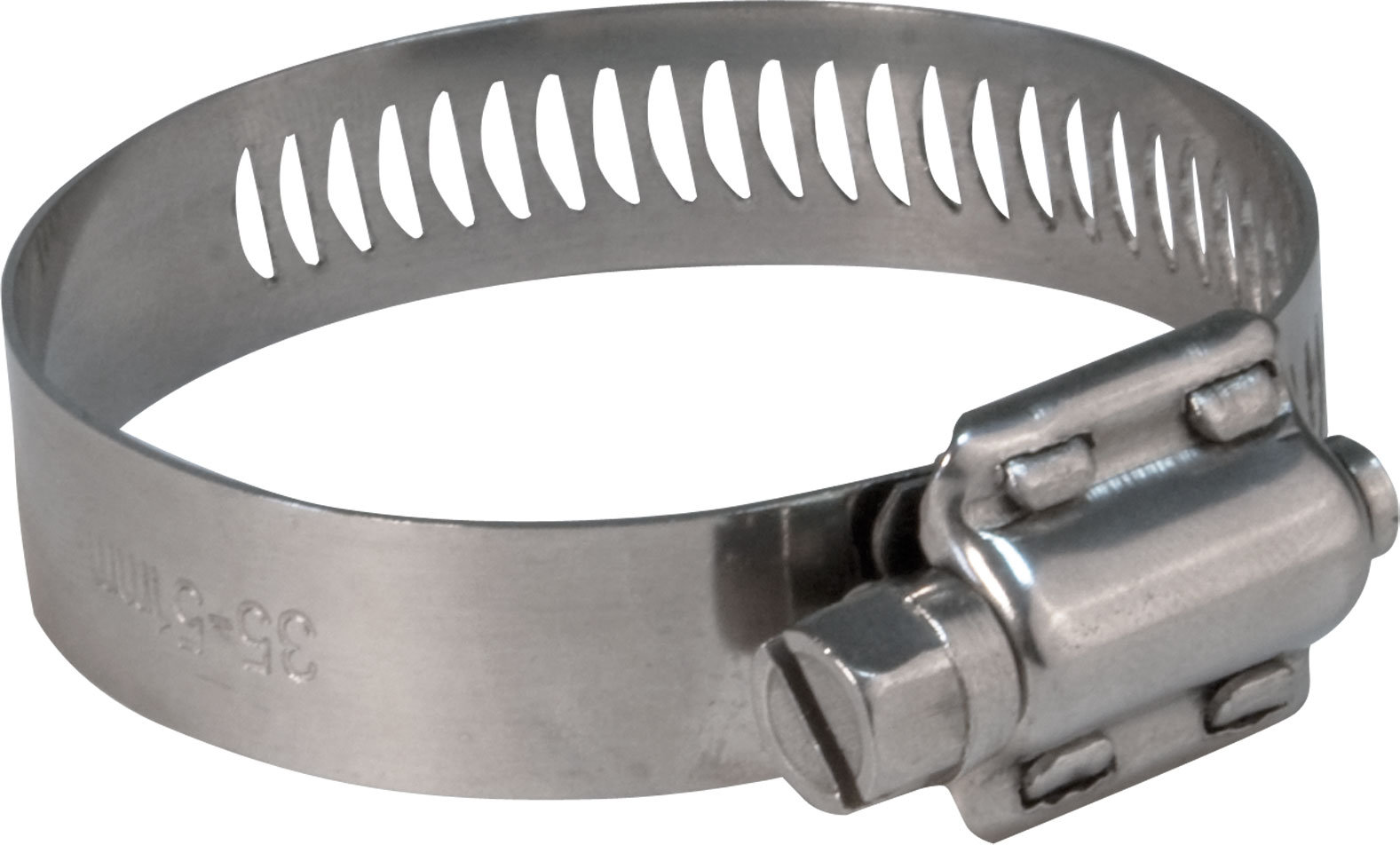 Хомут обжимной просечной, ширина 12,7 мм, нерж.сталь 40-64 мм (99313т)