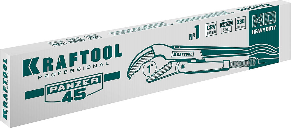 Трубный ключ с изогнутыми губками PANZER-45, №1, 1, 330 мм KRAFTOOL 2735-10_z02