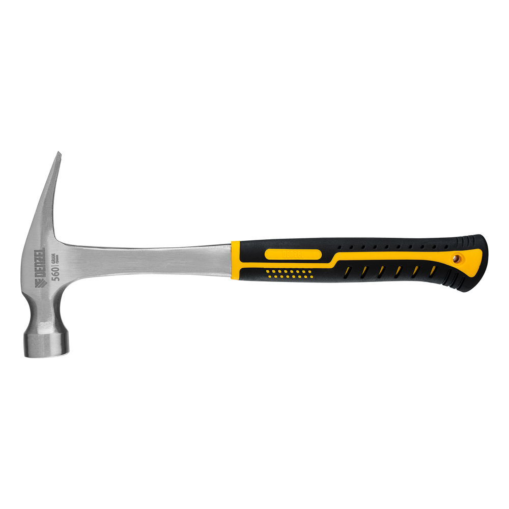 Молоток-гвоздодер 560 г, цельнометаллический, двухкомпонентная рукоятка Denzel (10424)