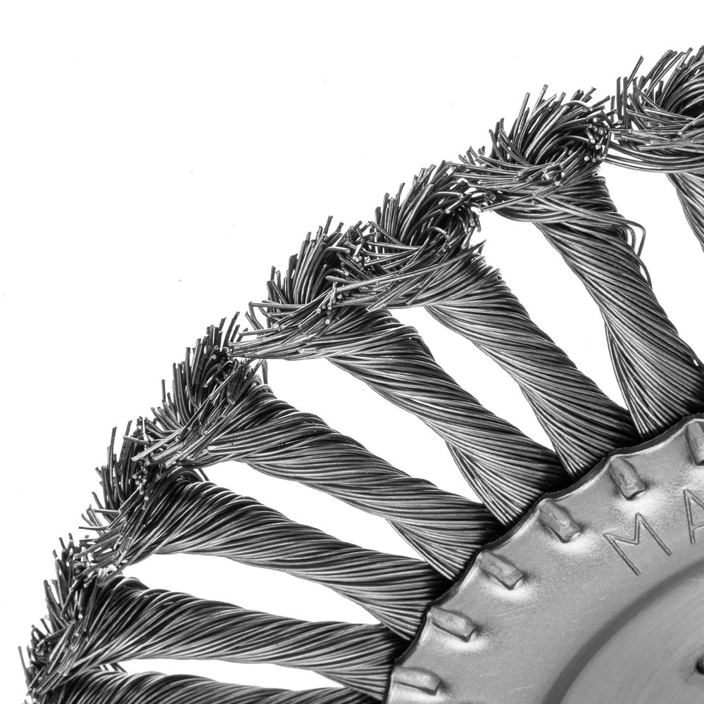 Щетка для УШМ 200 мм, посадка 22.2 мм, плоская, крученая проволока 0.5 мм Matrix (74638)