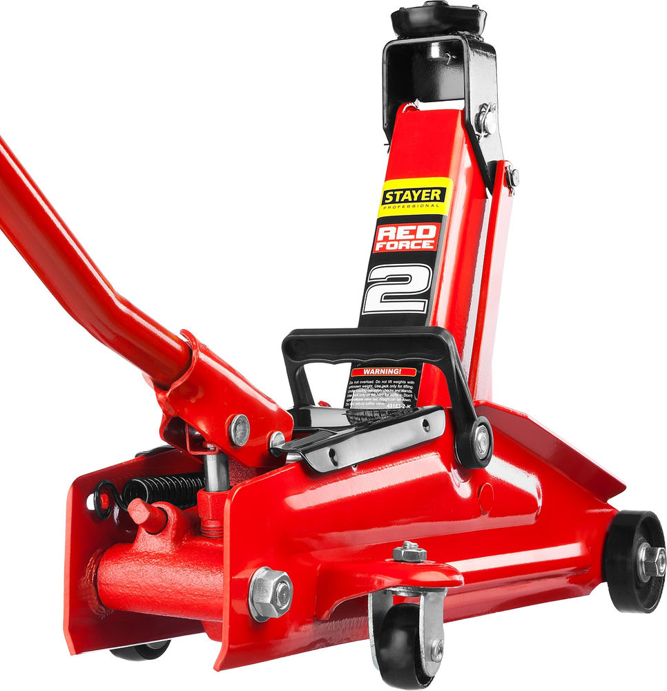 Домкрат подкатной в кейсе 2 т, 130 - 350 мм для легковых а/м R-28 RED FORCE Professional STAYER 43153-2-K