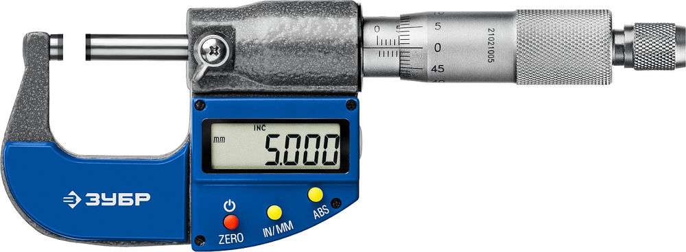 Микрометр цифровой гладкий МКЦ 25, 0 - 25 мм ЗУБР Профессионал 34482-25_z02