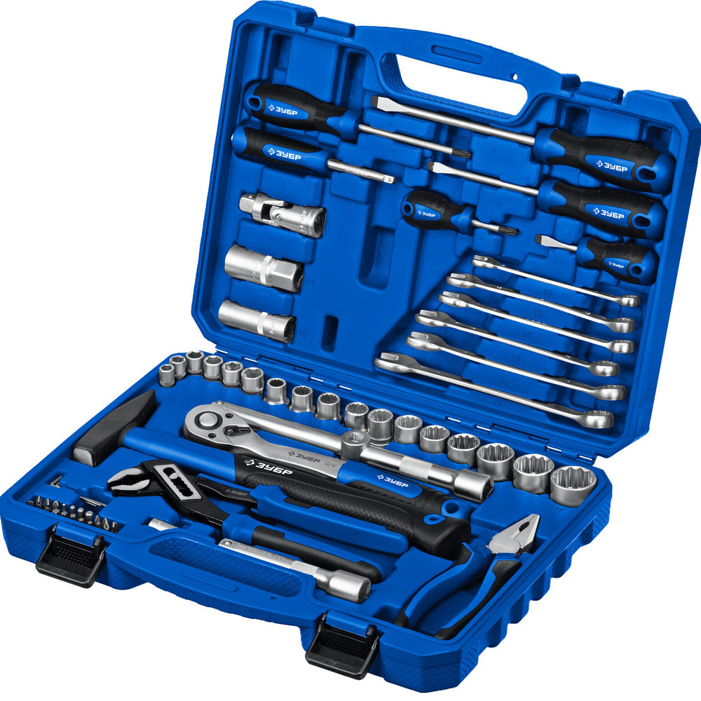 ЗУБР Универсал-63, 63 предм., (1/2+ 1/4), универсальный набор инструмента, Профессионал (27670-H58_z01)