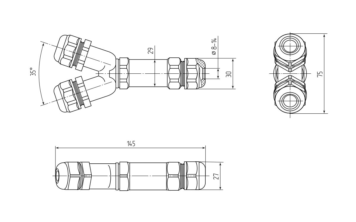Коннектор кабельный FFC-34/3Р-IP68 (Fortisflex) (89685)
