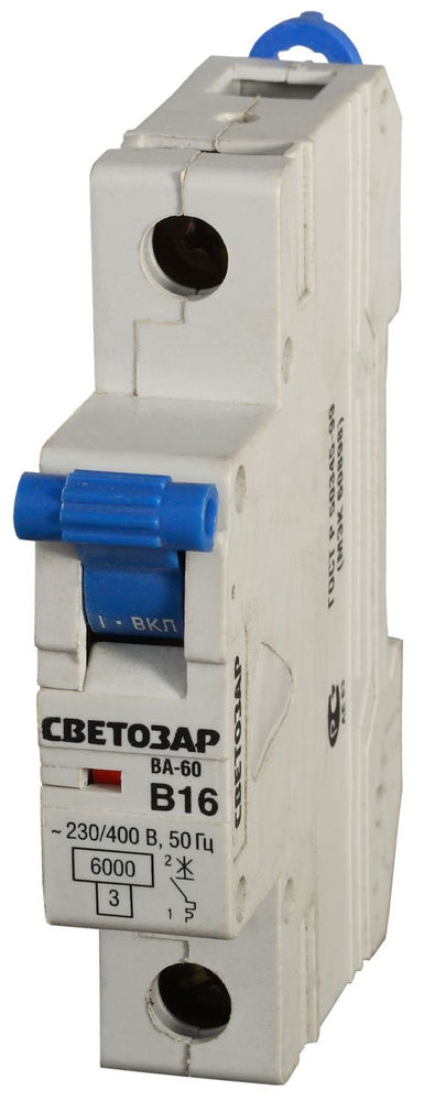 Автоматический выключатель ВА-60, 1P, 40А, B, 6кА СВЕТОЗАР SV-49051-40-B