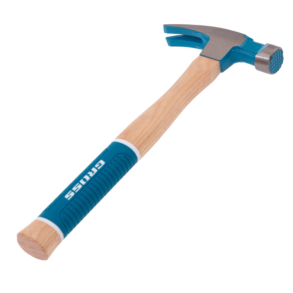 Молоток-гвоздодер, 380 г, угол 75, магнит, обрезиненная рукоятка AMERICAN HICKORY GROSS (10413)
