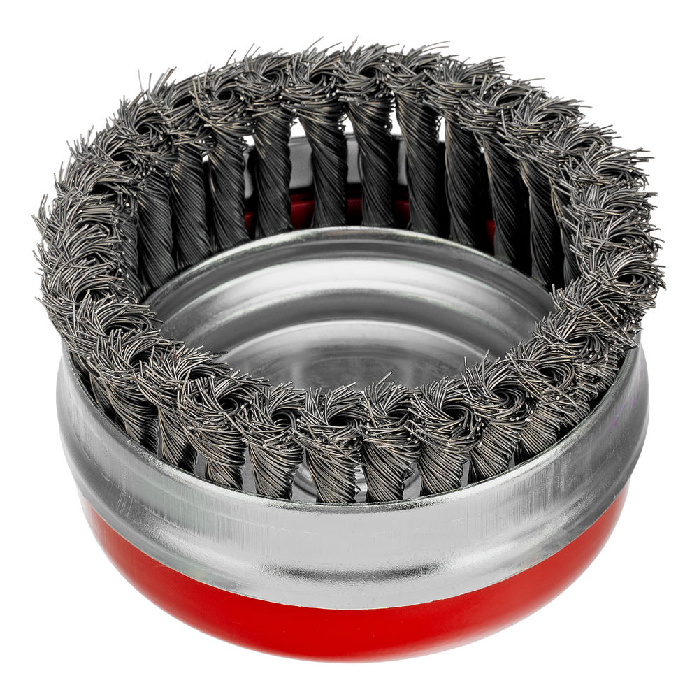 Щетка для УШМ Heavy Duty, 125 мм, М14, чашка, крученая проволока 0.5 мм Matrix (74674)