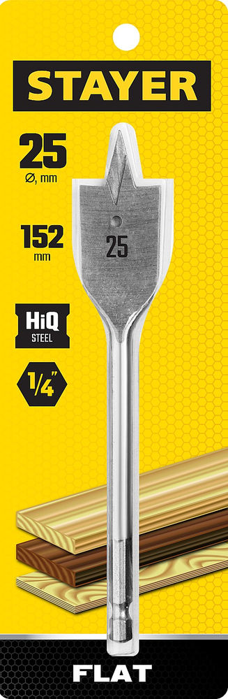 Сверло перовое по дереву Flat, 25 x 152 мм STAYER 2950-25_z01