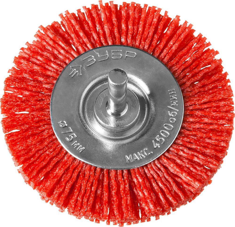 Щетка дисковая для дрели 75 мм, нейлоновая проволока ЗУБР Профессионал 35161-075_z02