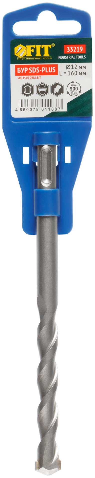 Бур по бетону SDS PLUS (синий корпус) 12x160 мм (33219)