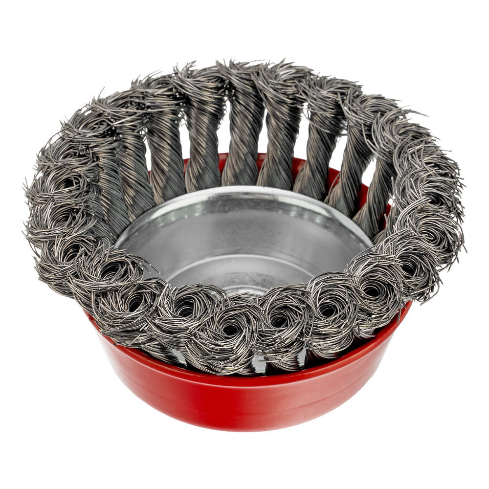 Щетка для УШМ, 100 мм, М14, чашка, крученая проволока 0.35 мм Matrix (74615)