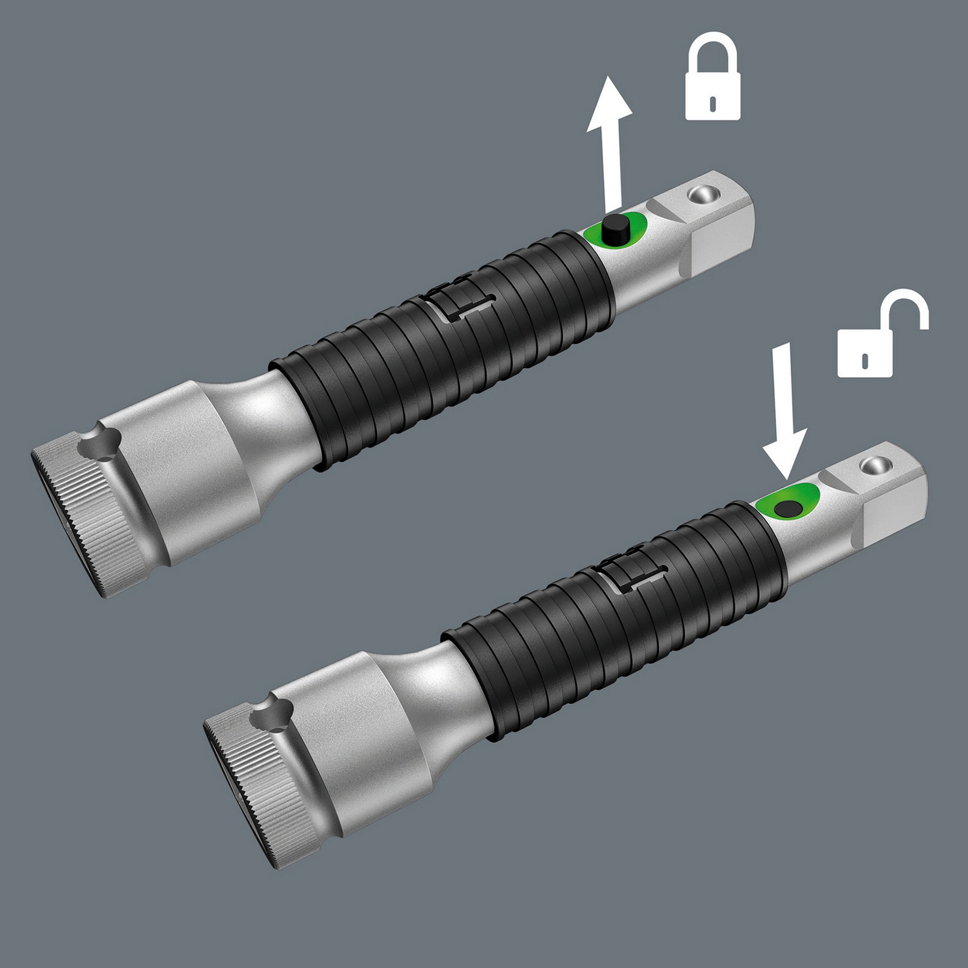 Удлинитель со стопором flexible-lock и гильзой свободного хода 1/2 x 250 мм Zyklop серия 8796 LC Wera WE-003643