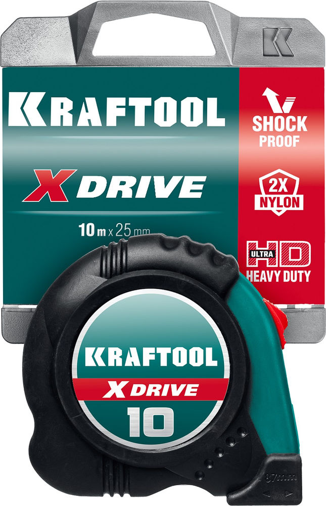 Рулетка 10 м х 25 мм X-Drive KRAFTOOL 34122-10