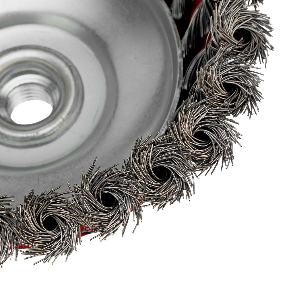 Щетка для УШМ, 125 мм, М14, чашка, крученая проволока 0.35 мм Matrix (74617)