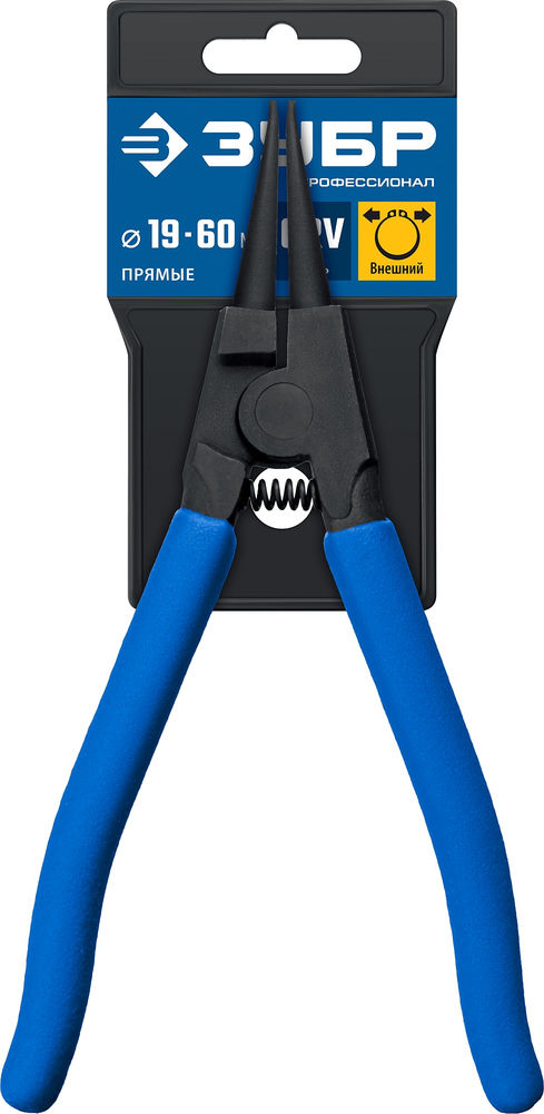 Съемник стопорных колец внешний 180 мм прямые губки Профессионал ЗУБР 22821-3