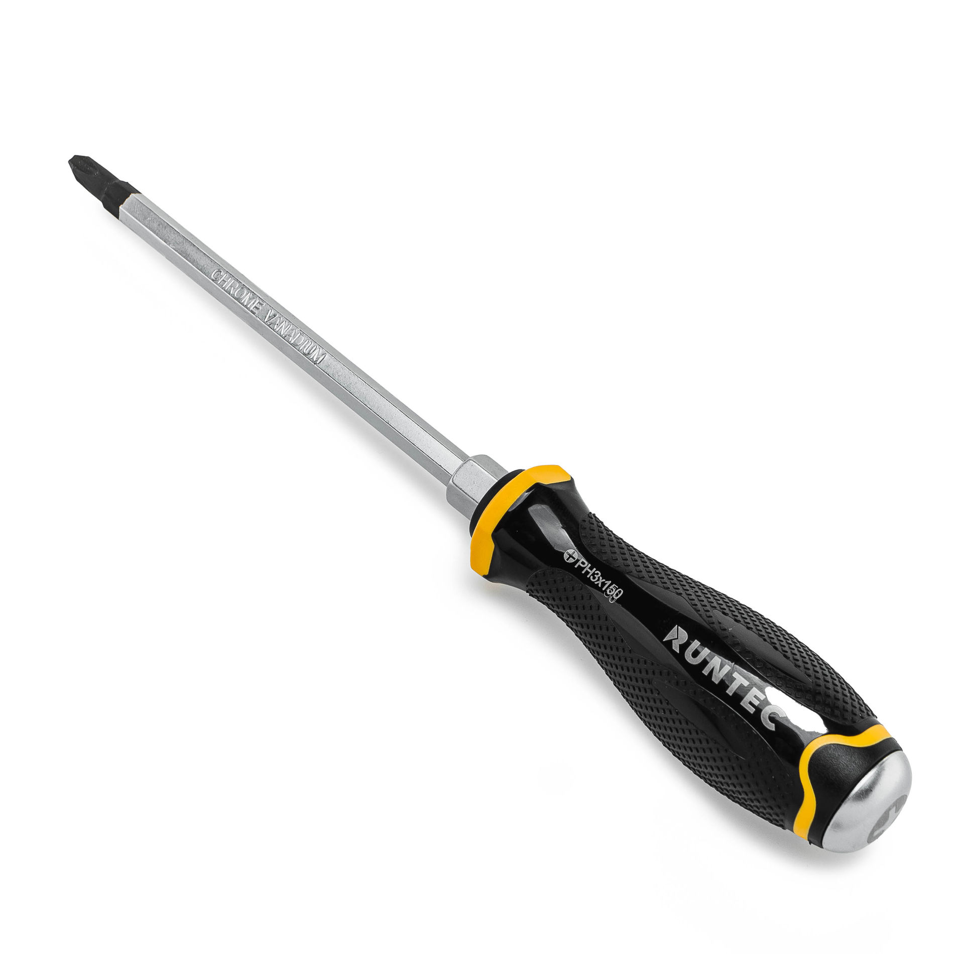 Отвертка PH3 x 150 мм CrV усиленная со сквозным стержнем RUNTEC RT-SD3PH3x150