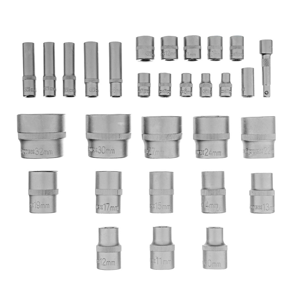 Набор инструментов, 1/2, 1/4, пластиковый кейс 76 предметов Сибртех