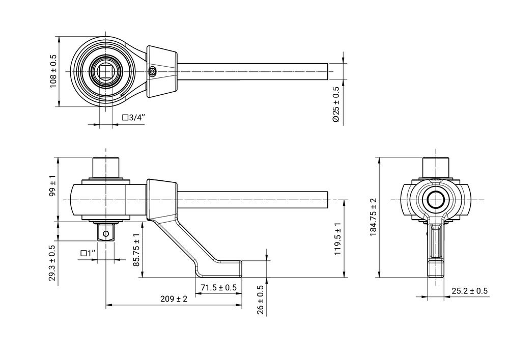 Усилитель крутящего момента, мультипликатор 1:5, 3/4 х 1 2700 Нм, GARWIN INDUSTRIAL, 520225-1-15-2700