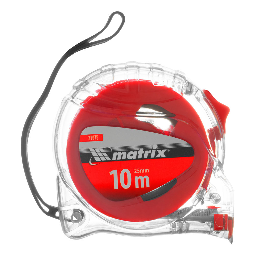 Рулетка Crystal,10 м х 25 мм,корпус из поликарбоната Matrix