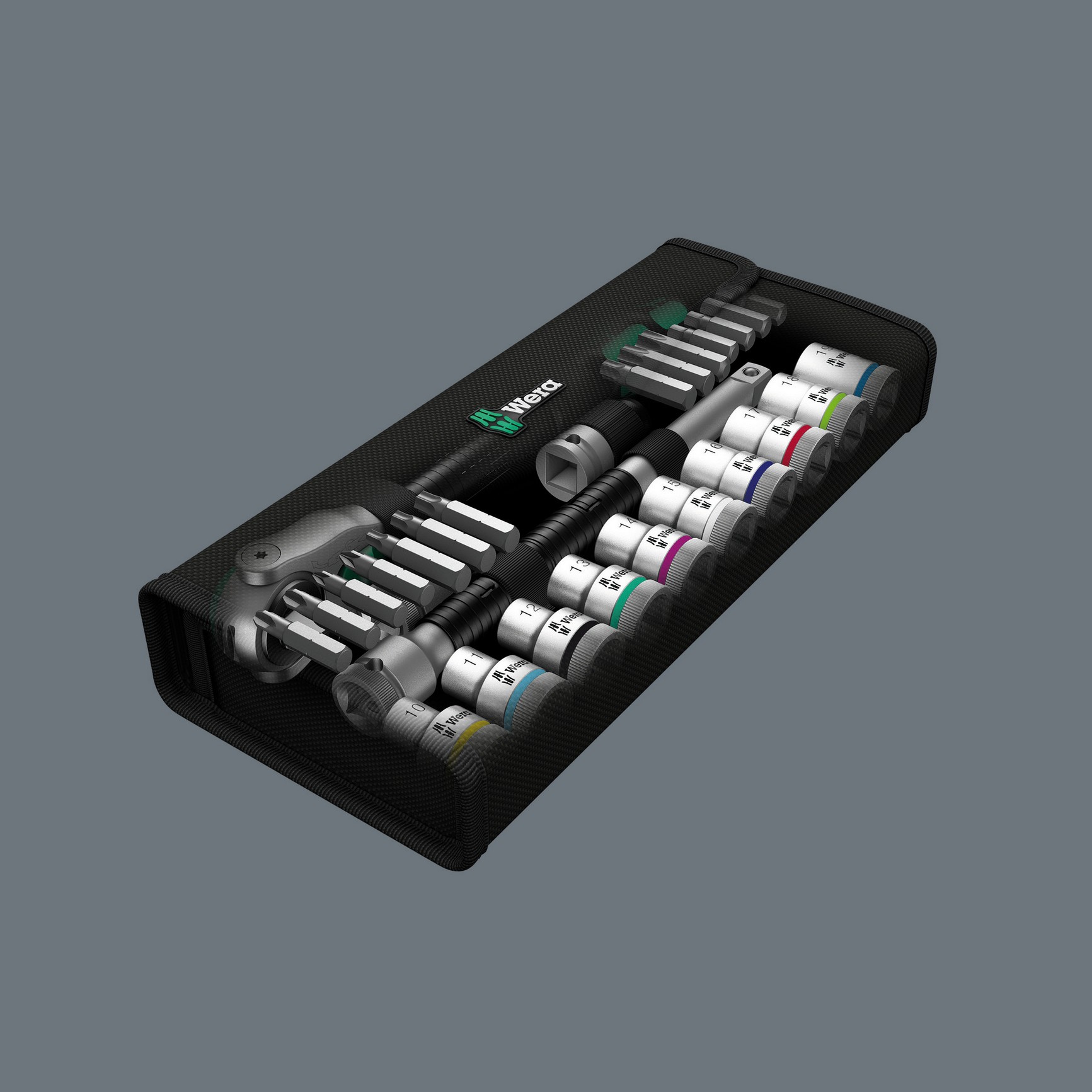 Набор с трещоткой 1/2 28 пр. Zyklop Speed серия 8100 SC 6 Wera WE-004076