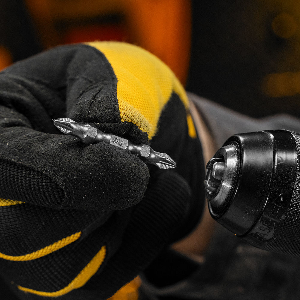 Бита двухсторонняя, PH2-PZ2 х 45 мм, сталь S2, 10 шт. Denzel (11675)