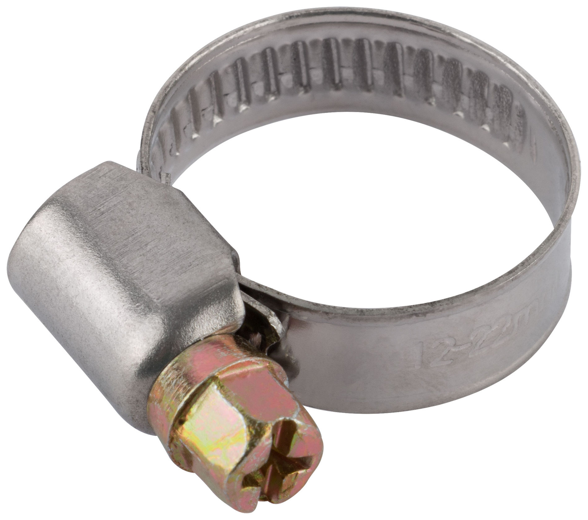 Хомут обжимной (нержавеющая сталь со сваркой) 12-22 мм (64274)