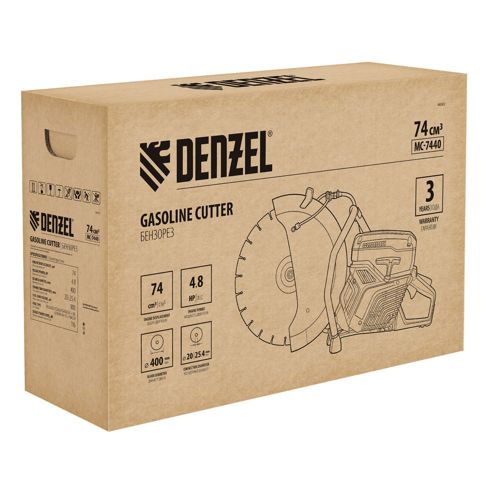 Бензорез МС-7440, 74 см3, диаметр диска 400 мм DENZEL (66302)