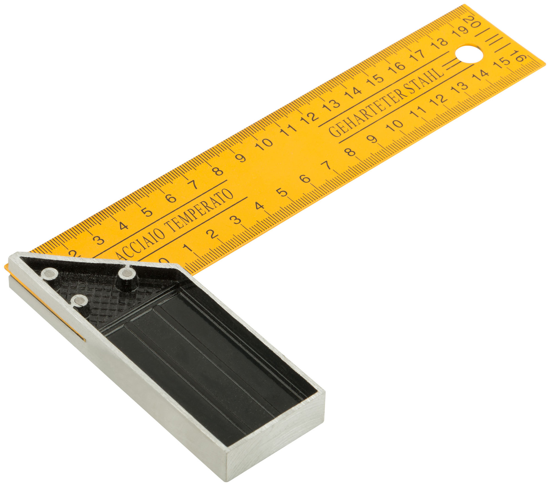 Угольник столярный желтый усиленный 200 мм (19420)