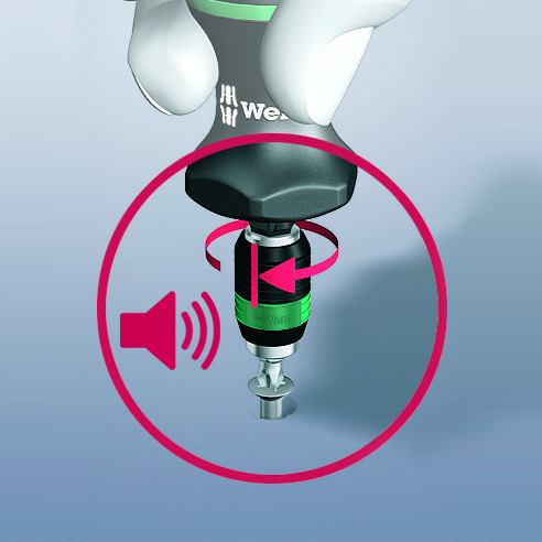 Отвёртка-битодержатель динамометрическая 0.1 Нм для серийных операций патрон Rapidaptor 1/4 D6.3/F6.3 Pre-Set Kraftform серия 7450 Wera WE-074790