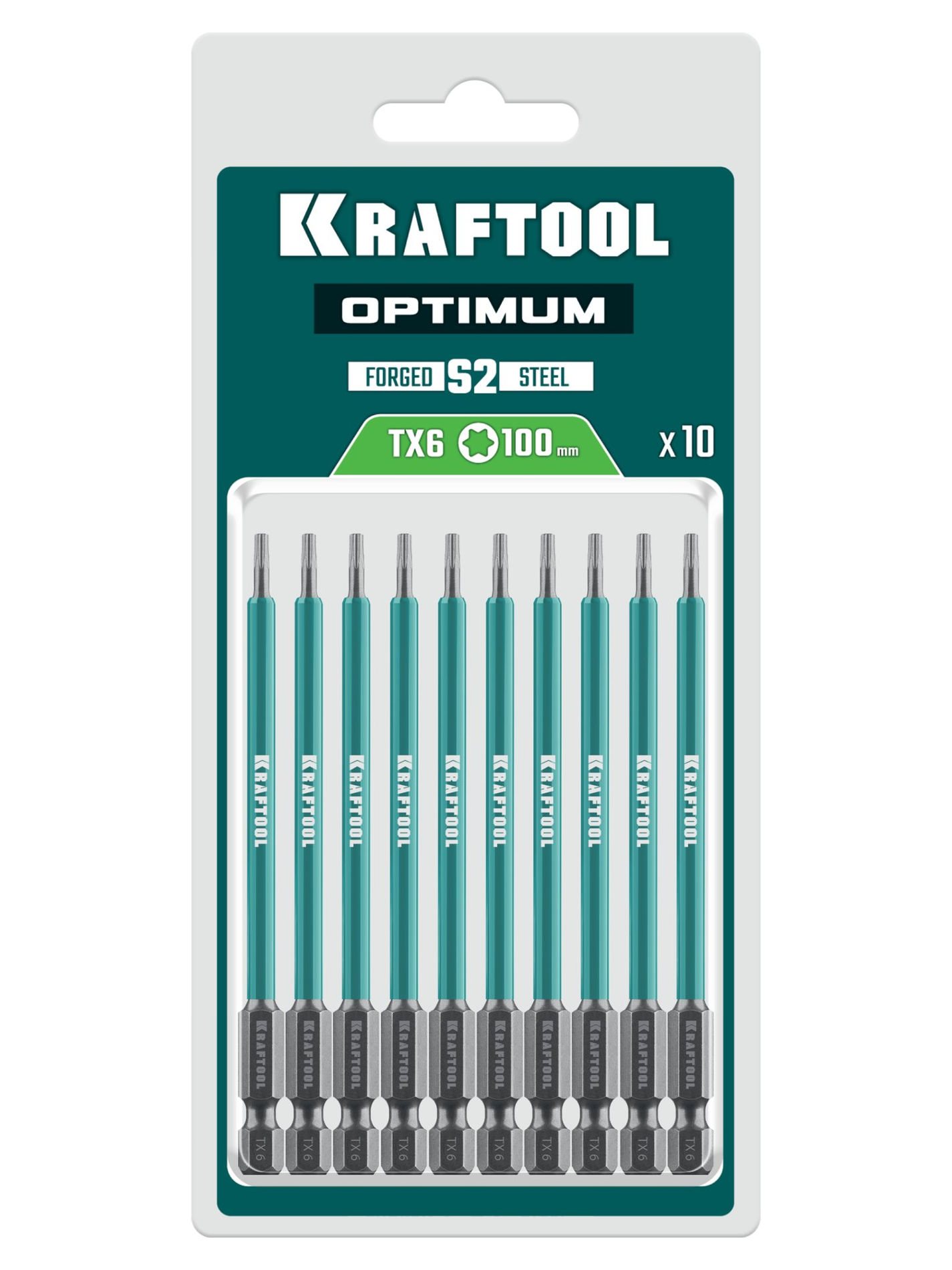 KRAFTOOL OPTIMUM TX 6, 100 мм, 10 шт, биты (26126-6-100-S10)